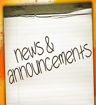 notepad with the words news and announcements
